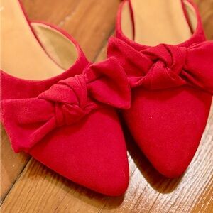 New York & Company Red Bow Flats